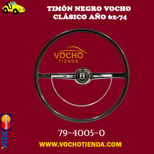Timónes/volante negro vocho clásico año 62-74