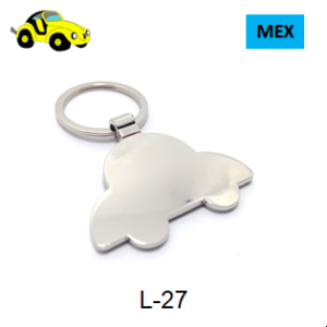 Llavero Vocho / metalico cromado / con espejo