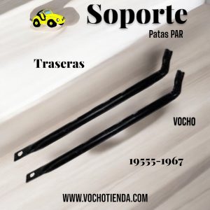 Tubo Soporte, de bumper Trasero, Negro vocho pre 67