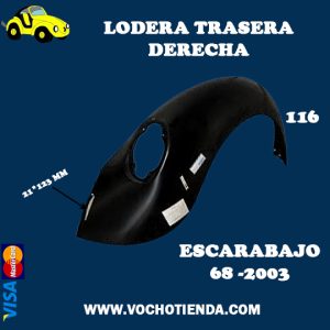 Lodera Trasera Derecha Vocho año 72 - 2003