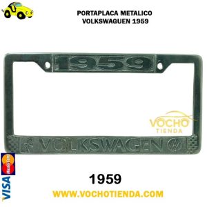 Porta Placa metalico gris/VOLKSWAGEN año 1959