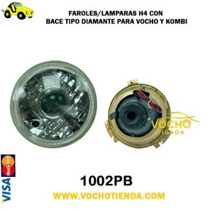 Faroles/lamparas H4 con bace tipo diamante  para vocho y kombi