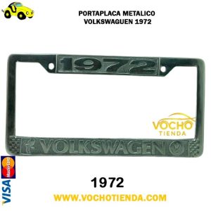 Porta Placa metalico gris/VOLKSWAGEN año 1972