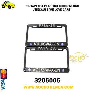 Porta Placa Plastico color negro/BECAUSE WE LOVE CARS