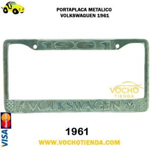 Porta Placa metalico gris/VOLKSWAGEN  año 1961