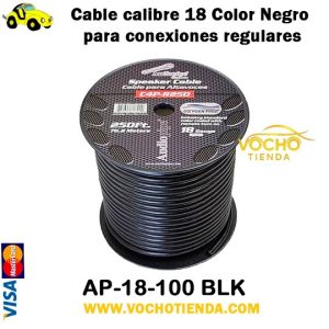 Cable calibre 18 Color Negro para conexiones regulares