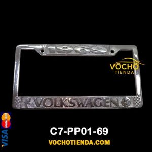 Porta placa metálico gris año 69