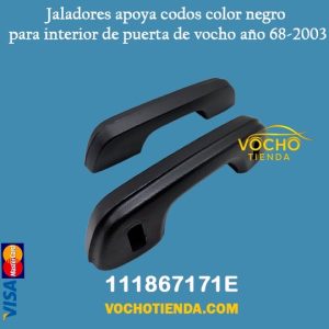 jaladores Par /apoya codos color negro para interior de puerta de vocho año 68-2003