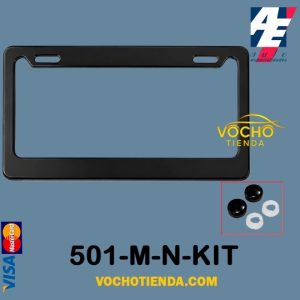 Porta placa metálico color negro, precio por unidad
